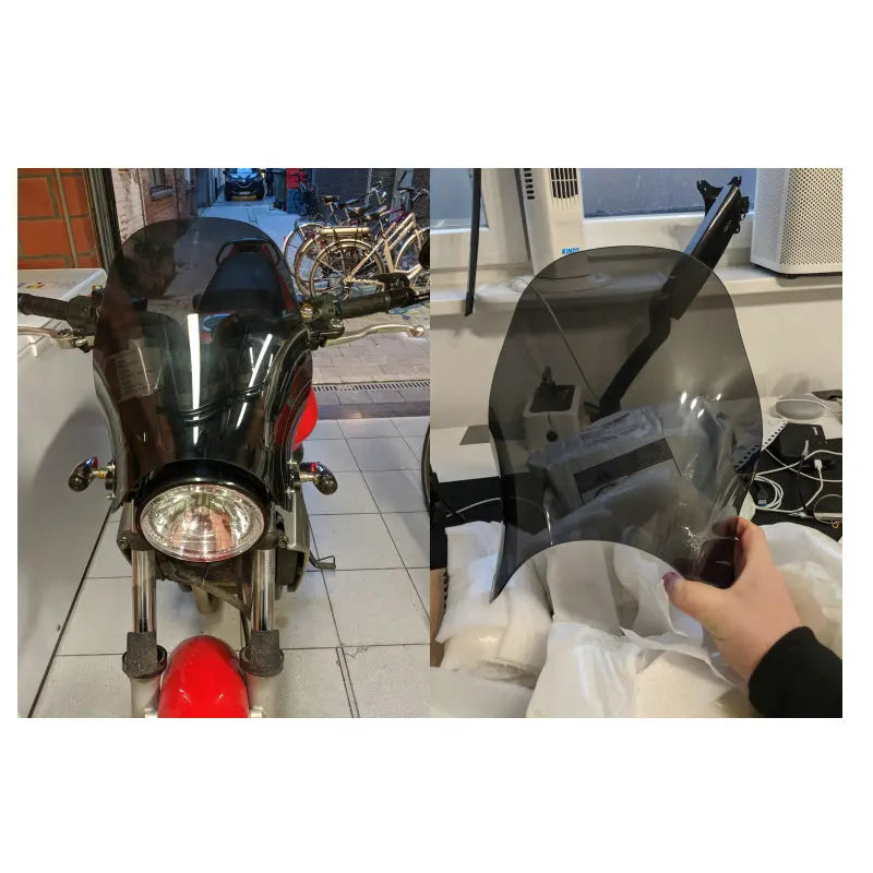 Motorcycle Windshield Round Headlight Street Bikes Windscreen Screen Glass For Honda cb400 cb750 Kawasaki Yamaha Suzuki sv650
