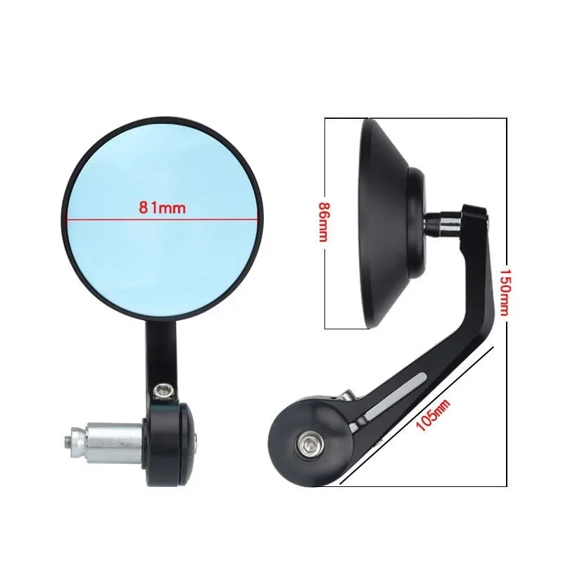 Par de Espelhos Retrovisores Universais CNC de Ponta de Guidão (Bar End) Estilo Retro Renov