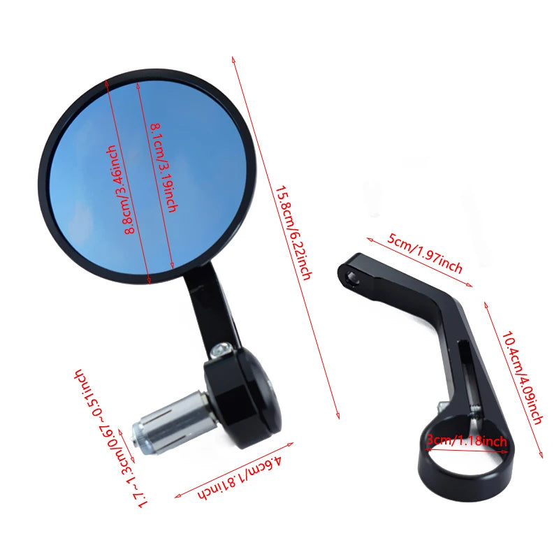 For Royal Enfield Bullet/Meteor/Classic 350 500 Interceptor 650 CNC Motorcycle Bar End Mirrors Retro Handlebar Tip Rearview
