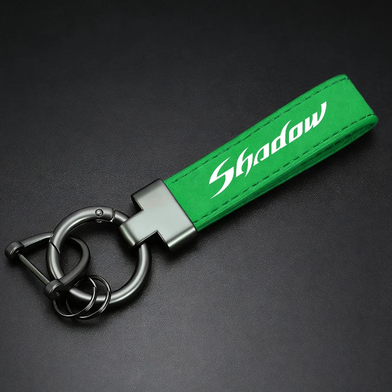 Logo Alloy Keyring car Suede Leather Keychain For Honda Shadow VT600 VT750 VT1100 VT400 VT125 VT 125 600 750 1100 400