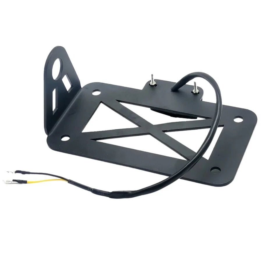 Universal Side Mount Motorcycle Registration License Plate Holder Bracket With LED Rear Light For Bobber Honda Cafe Racer Suzuki