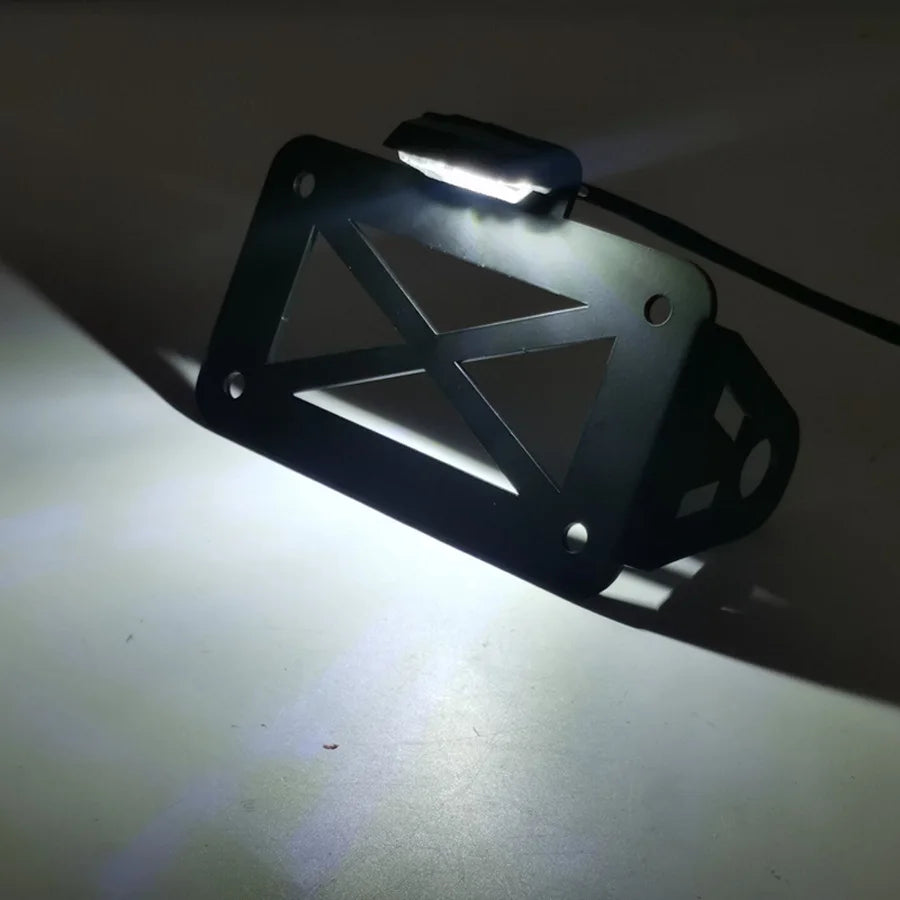 Universal Side Mount Motorcycle Registration License Plate Holder Bracket With LED Rear Light For Bobber Honda Cafe Racer Suzuki