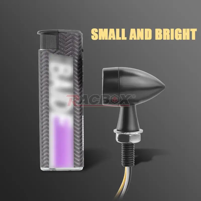 3 In 1 E24 LED Mini Turn Signal Light Bullet Motorcycle Brake Lamp Indicator DRL for Cafe Racer Bobber Chopper Honda Yamaha 12V