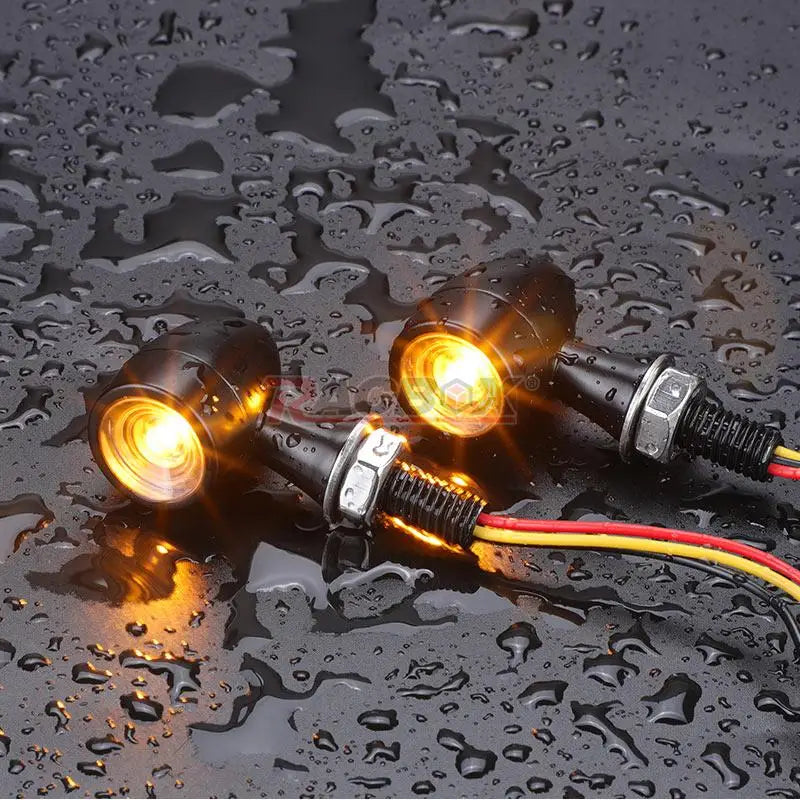 3 In 1 E24 LED Mini Turn Signal Light Bullet Motorcycle Brake Lamp Indicator DRL for Cafe Racer Bobber Chopper Honda Yamaha 12V