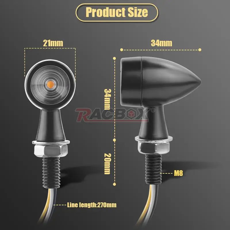 3 In 1 E24 LED Mini Turn Signal Light Bullet Motorcycle Brake Lamp Indicator DRL for Cafe Racer Bobber Chopper Honda Yamaha 12V