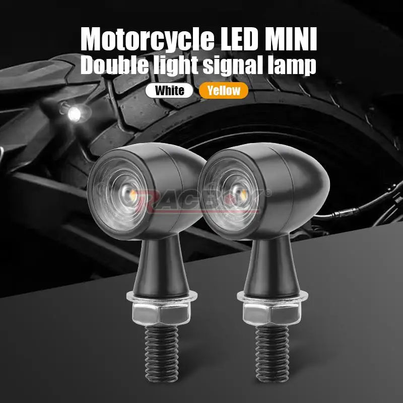 3 In 1 E24 LED Mini Turn Signal Light Bullet Motorcycle Brake Lamp Indicator DRL for Cafe Racer Bobber Chopper Honda Yamaha 12V