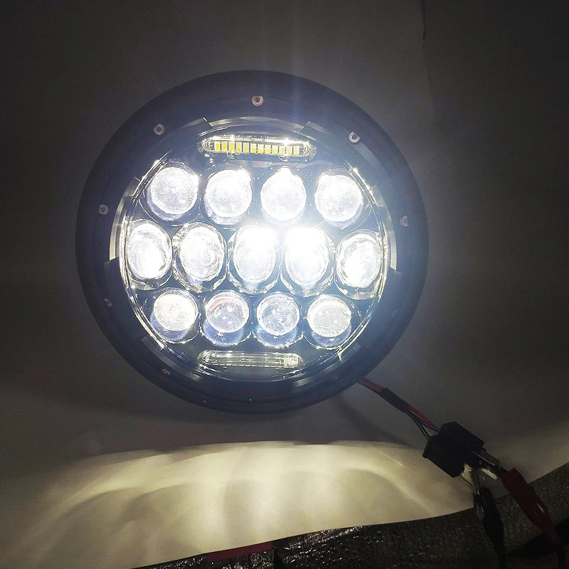 7inch LED Motorcycle Headlight Universal 7.5" Round Head Light For Cafe Racer Bobber Honda