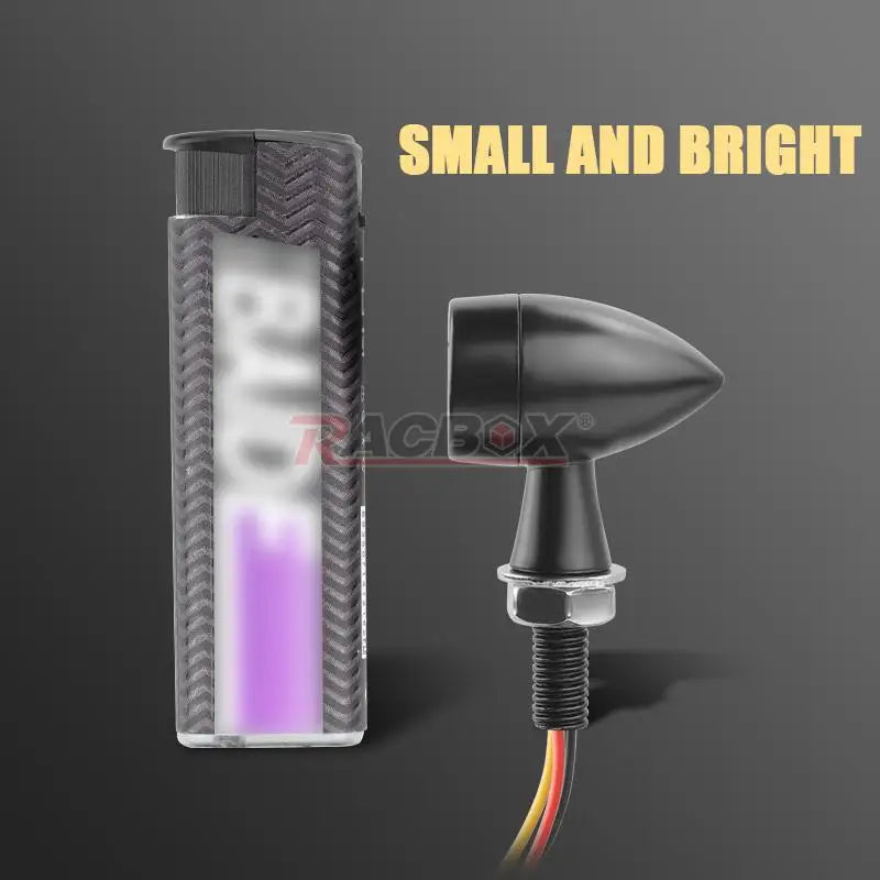 3 In 1 E24 LED Mini Turn Signal Light Bullet Motorcycle Brake Lamp Indicator DRL for Cafe Racer Bobber Chopper Honda Yamaha 12V