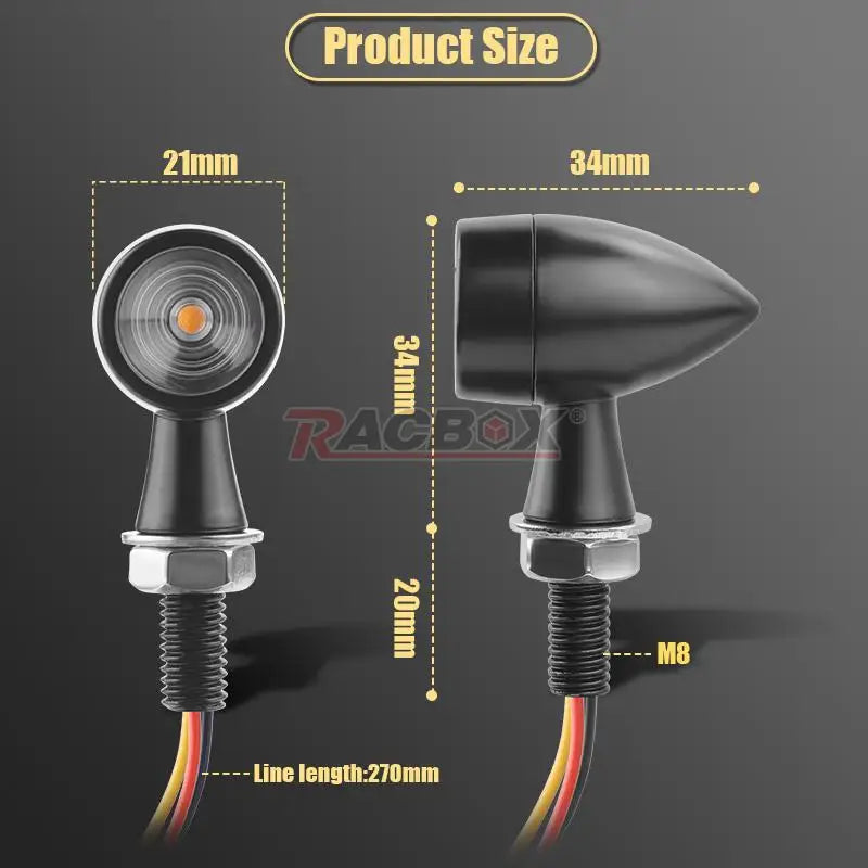 3 In 1 E24 LED Mini Turn Signal Light Bullet Motorcycle Brake Lamp Indicator DRL for Cafe Racer Bobber Chopper Honda Yamaha 12V