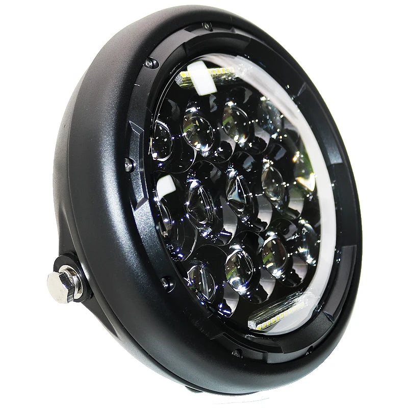 7inch LED Motorcycle Headlight Universal 7.5" Round Head Light For Cafe Racer Bobber Honda