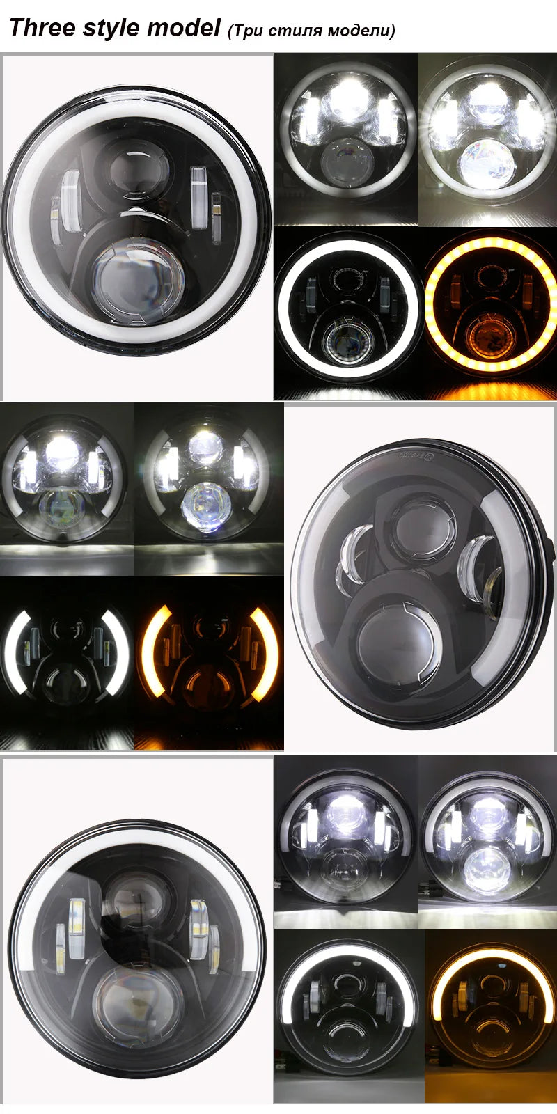 Motorcycle Headlight 7 inch LED For Harley Touring Ultra Classic Electra Street Glide Road King Yamaha Motorcycle Headlamp