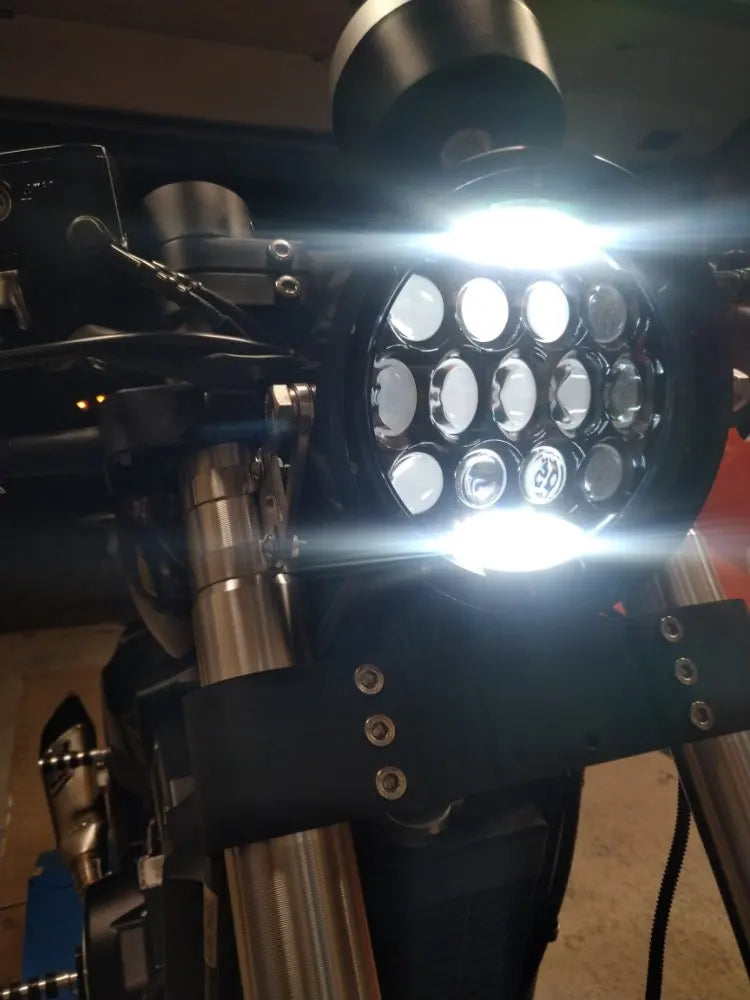 7inch LED Motorcycle Headlight Universal 7.5" Round Head Light For Cafe Racer Bobber Honda