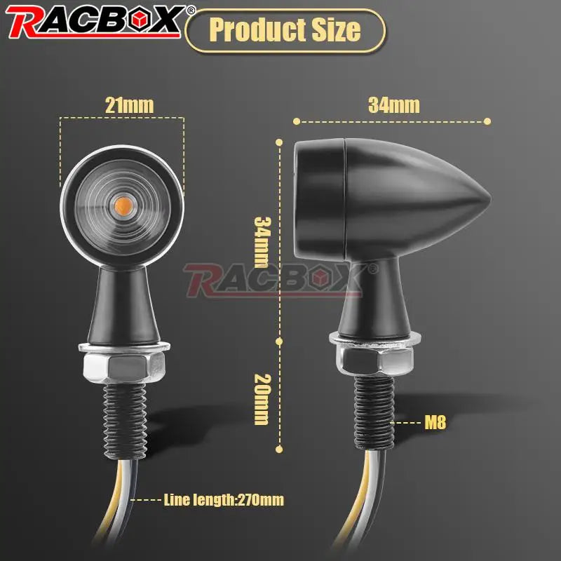 3 In 1 E24 LED Mini Turn Signal Light Bullet Motorcycle Brake Lamp Indicator DRL for Cafe Racer Bobber Chopper Honda Yamaha 12V