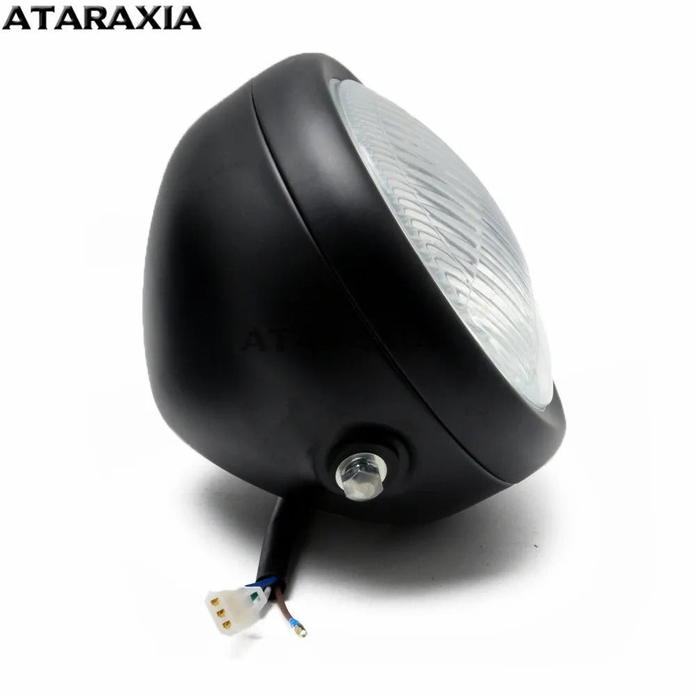 For CG125 GN125 Motorcycle Retro Metal 5.75inch Lens 35W Halogen Front Headlight headlamp Head light For Harley Cafe Racer Honda