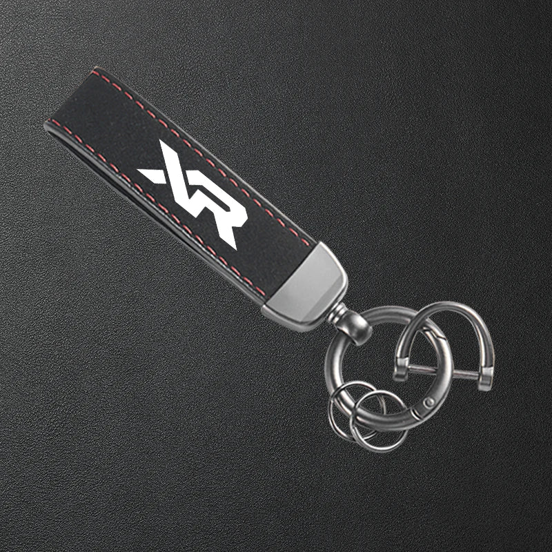 For Honda XR 125 150 190 230 250 400 600 650 L/R/Motard Motorcycle Keyring High-Grade Leather Suede Keychain Accessories