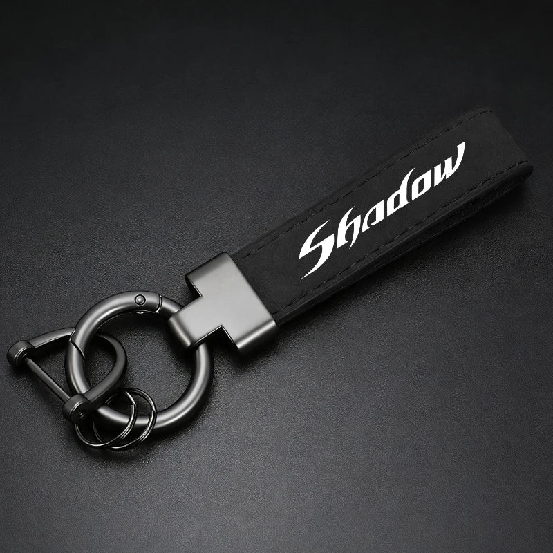 Logo Alloy Keyring car Suede Leather Keychain For Honda Shadow VT600 VT750 VT1100 VT400 VT125 VT 125 600 750 1100 400