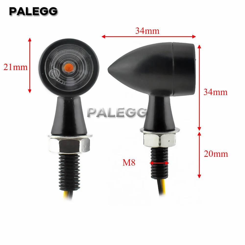 8mm Motorcycle Mini LED Turn Signal Light Bullet Moto flashing Light clignotant moto led 12V Fit for Kawasaki Suzuki Yamaha
