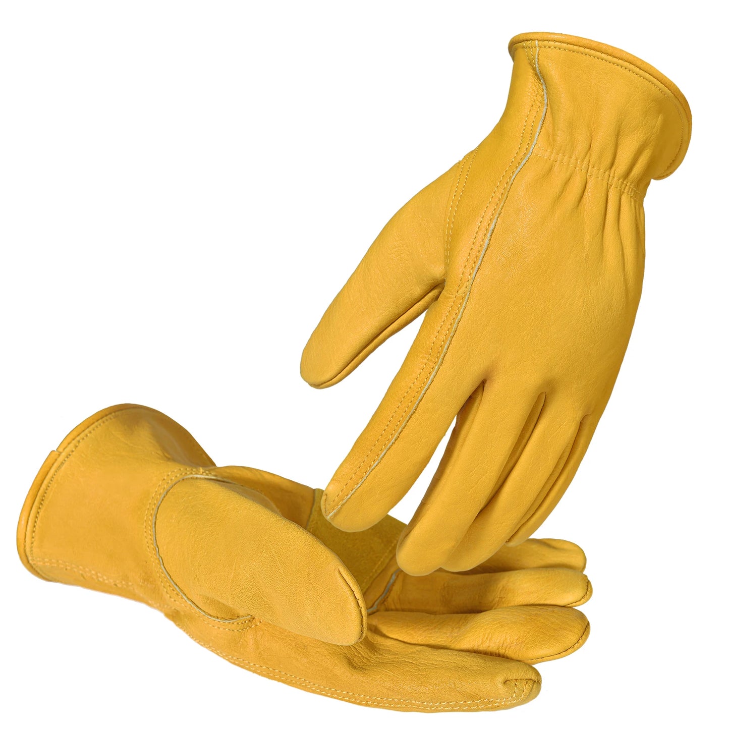 Par de Luvas Flex Grip em Couro Legítimo com Ajuste Elástico no Pulso