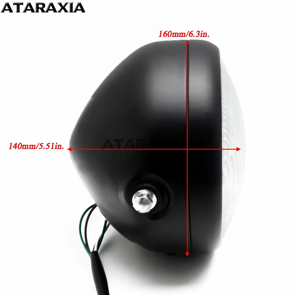 For CG125 GN125 Motorcycle Retro Metal 5.75inch Lens 35W Halogen Front Headlight headlamp Head light For Harley Cafe Racer Honda