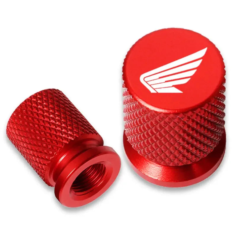 Par de Tampas de Válvula de Pneu em Alumínio CNC para Motocicletas Honda