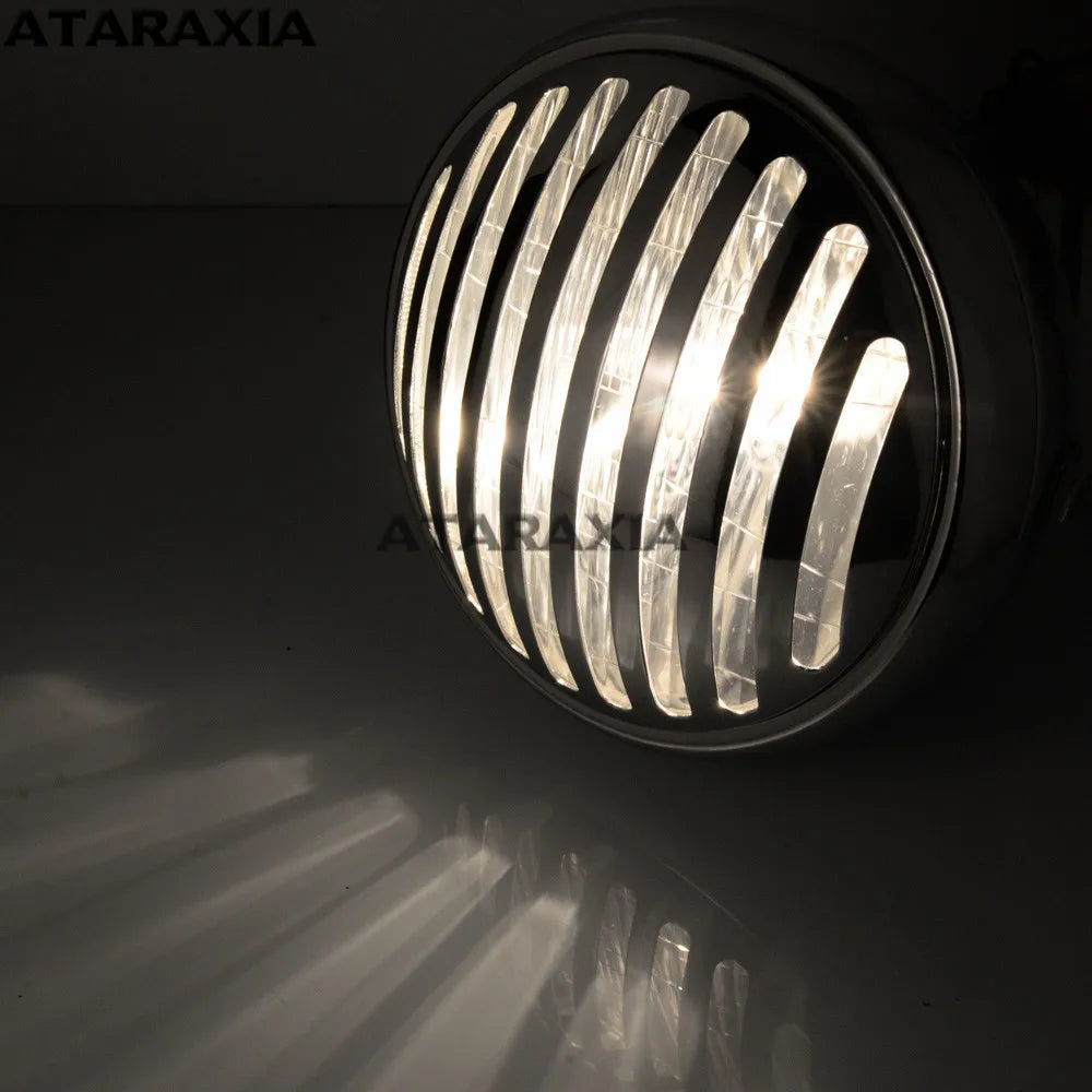 For CG125 GN125 Motorcycle Retro Metal 5.75inch Lens 35W Halogen Front Headlight headlamp Head light For Harley Cafe Racer Honda