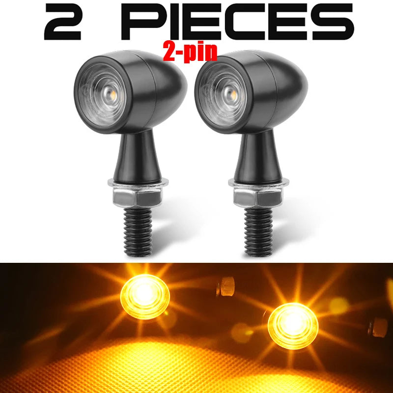 3 In 1 E24 LED Mini Turn Signal Light Bullet Motorcycle Brake Lamp Indicator DRL for Cafe Racer Bobber Chopper Honda Yamaha 12V