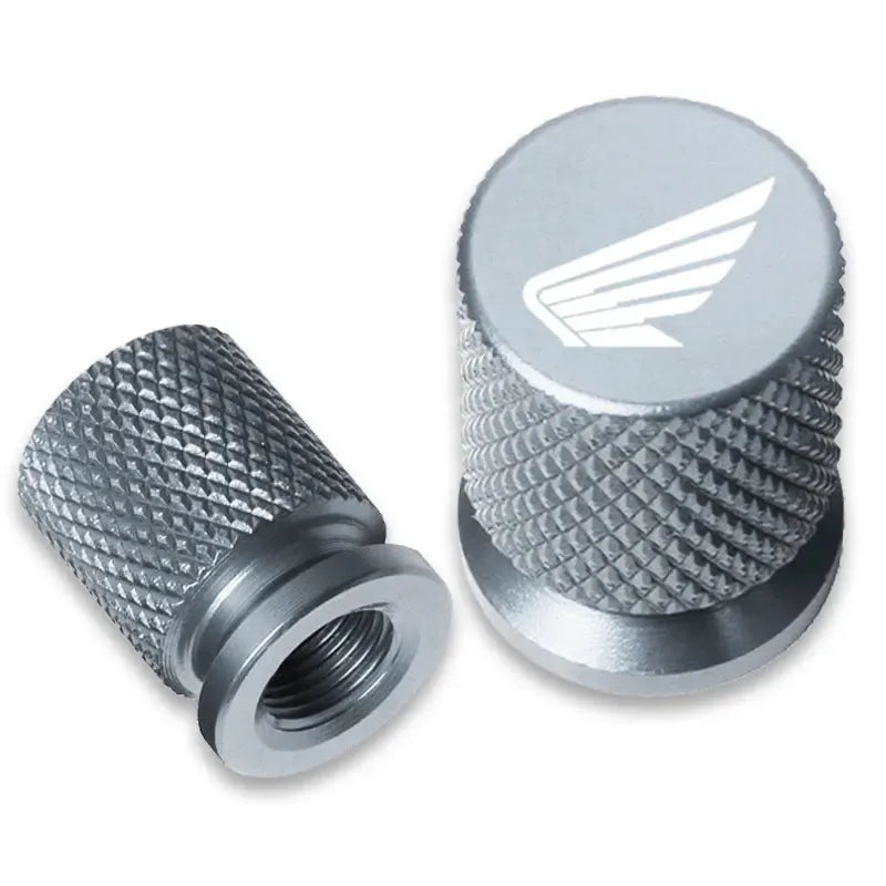 Par de Tampas de Válvula de Pneu em Alumínio CNC para Motocicletas Honda