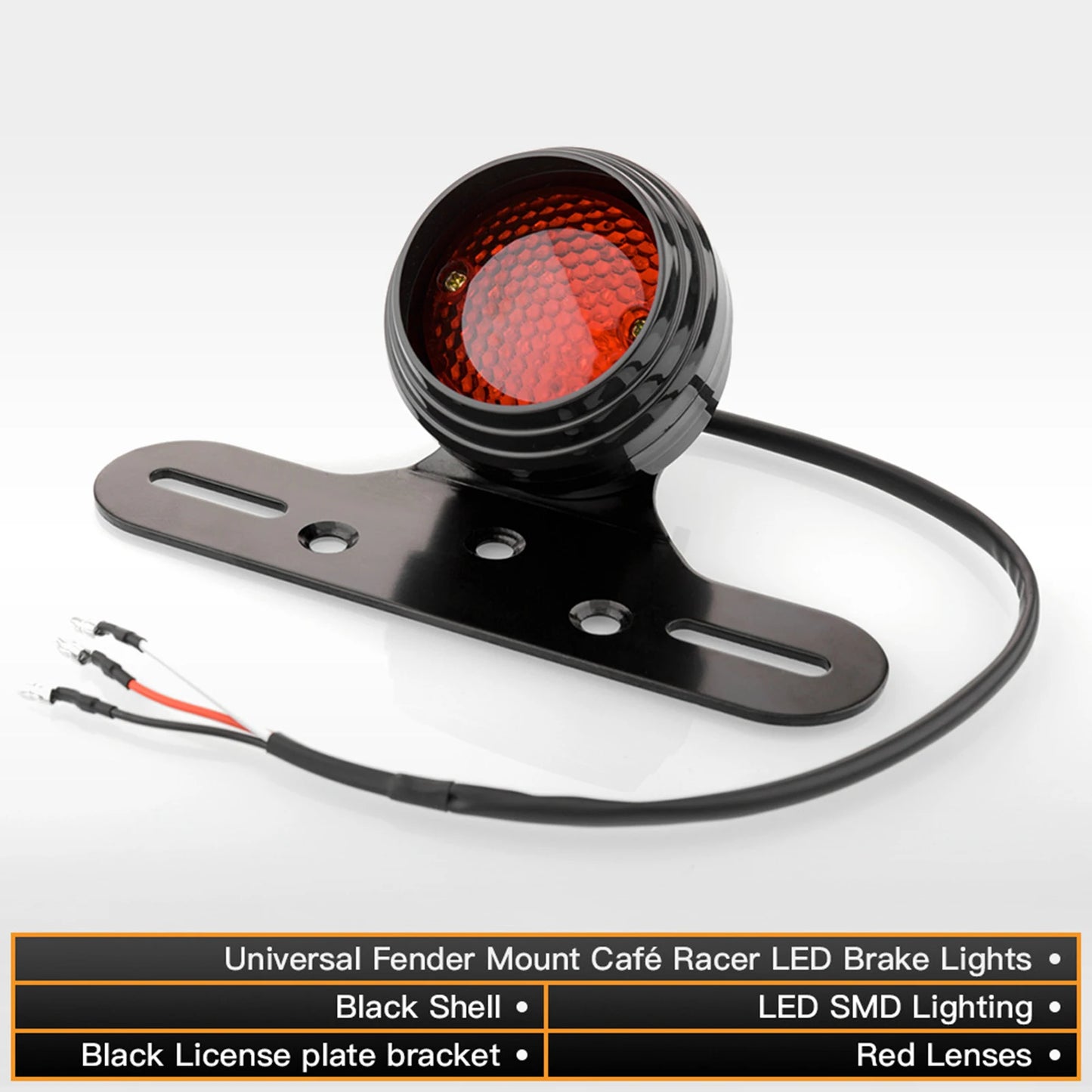 Motorcycle Tail Light Brake Light with License Plate Bracket Integrated Running Lamp Universal LED Tail Lamp with Bracket