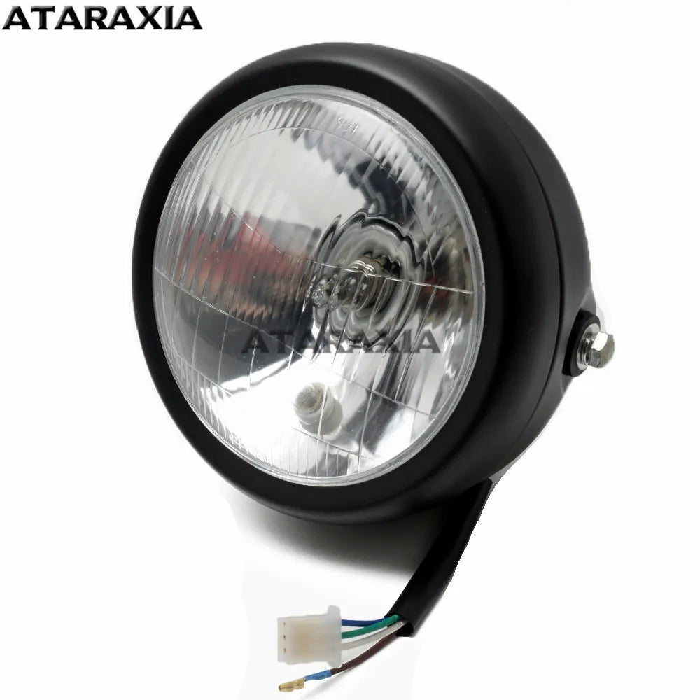 For CG125 GN125 Motorcycle Retro Metal 5.75inch Lens 35W Halogen Front Headlight headlamp Head light For Harley Cafe Racer Honda
