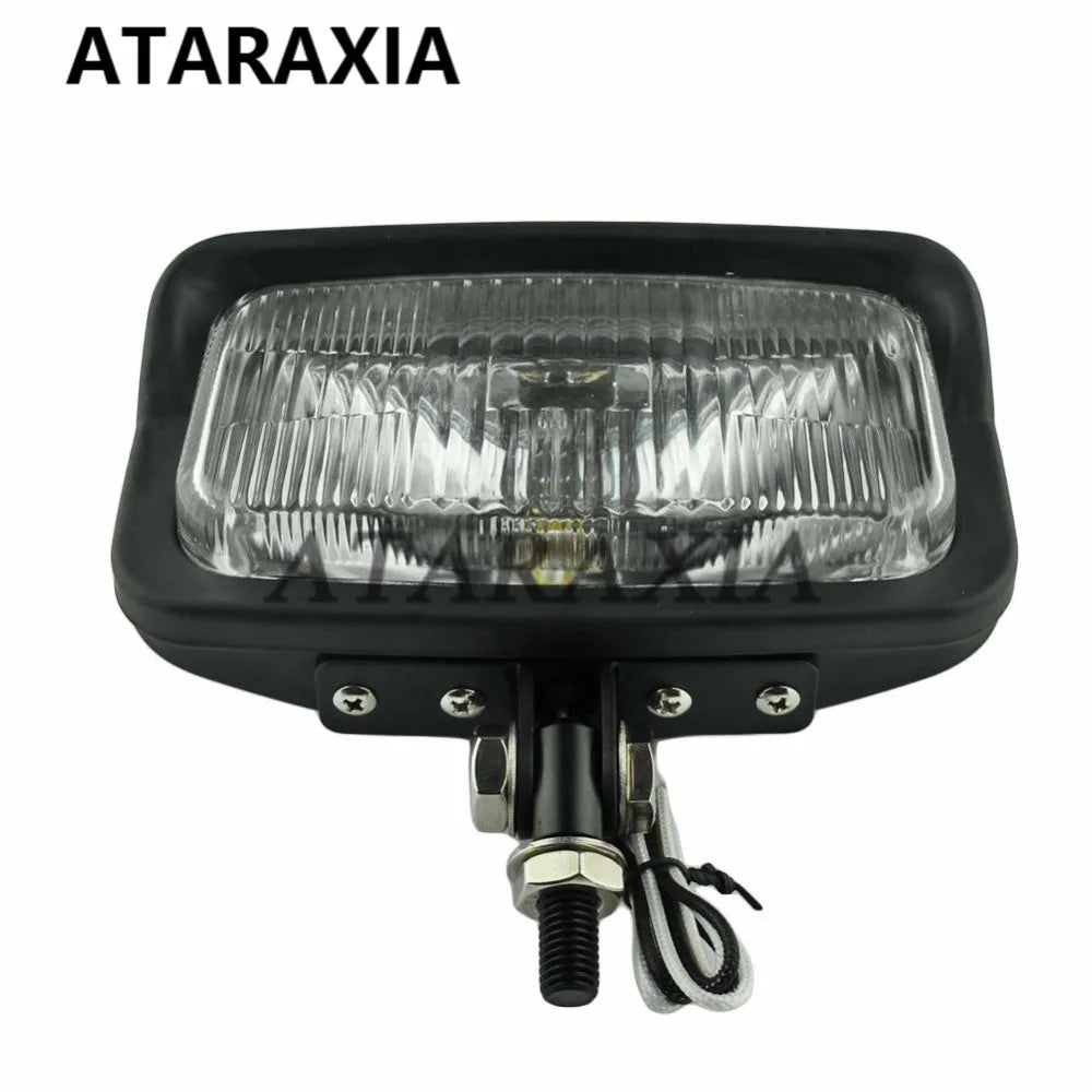 Motorcycle H3 Square Headlight With Bottom Mount Headlamp Universal For Harley Chopper Custom Softail Dyna Suzuki Kawasaki