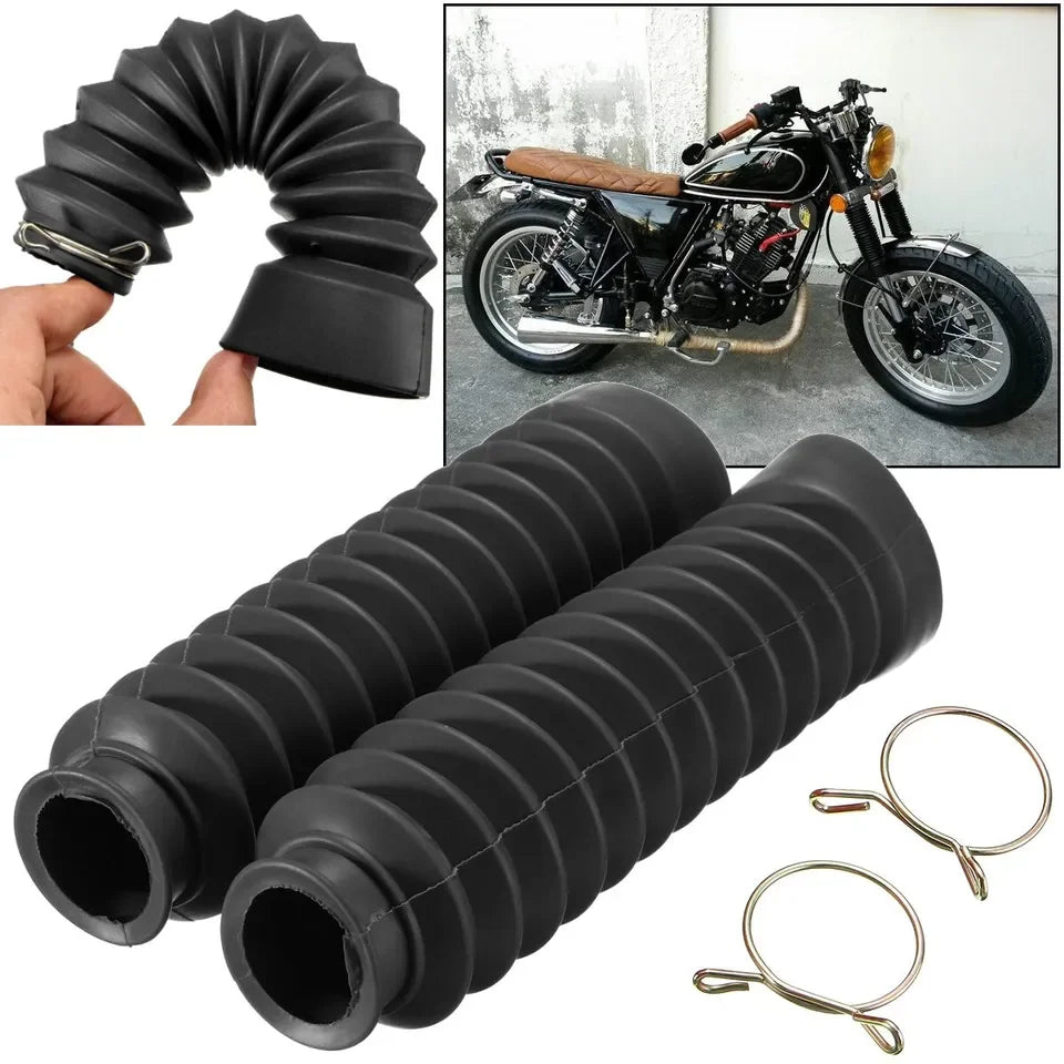 Par de Sanfonas de Bengala Universais em Borracha para Motocicletas (Protetor do Amortecedor Dianteiro)