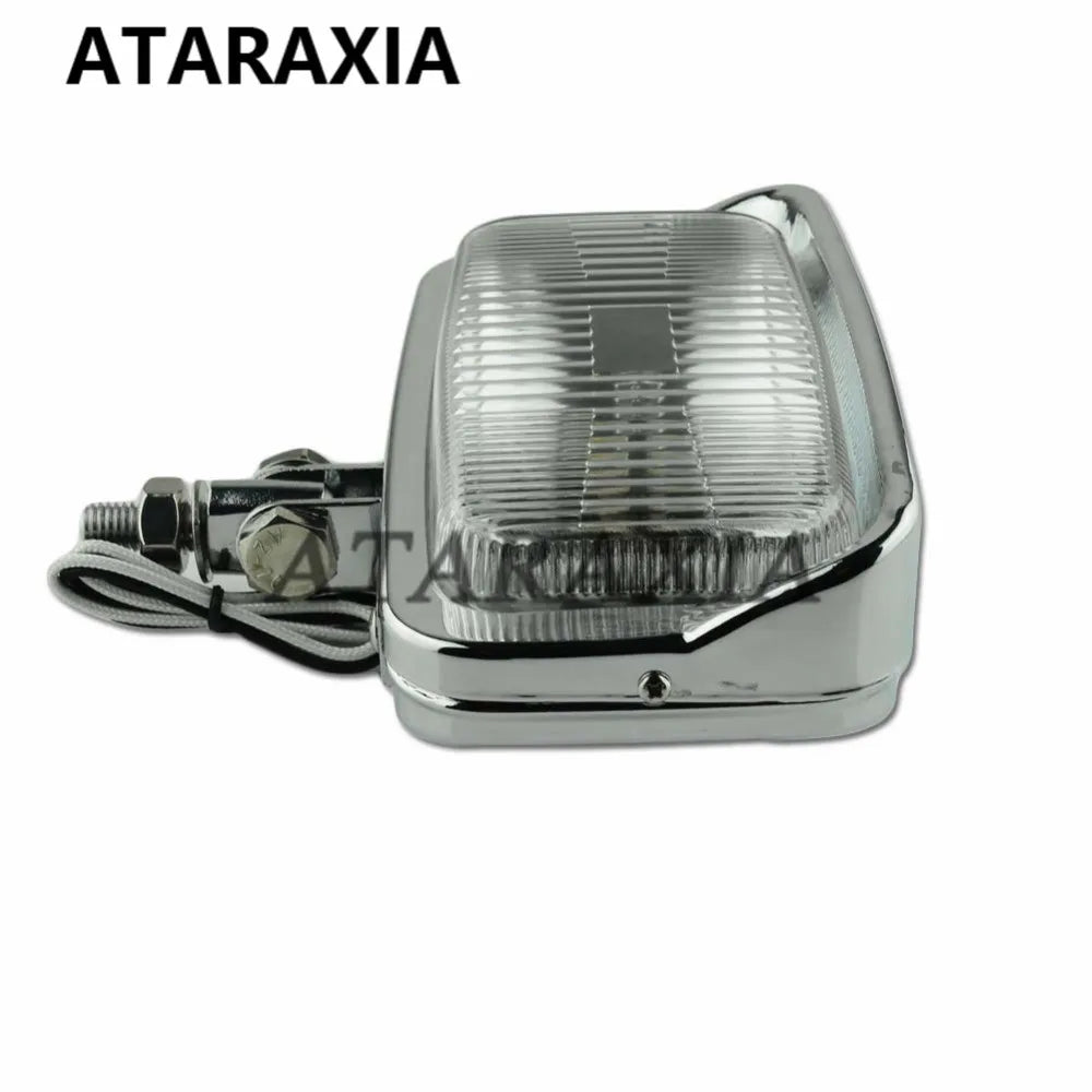 Motorcycle H3 Square Headlight With Bottom Mount Headlamp Universal For Harley Chopper Custom Softail Dyna Suzuki Kawasaki