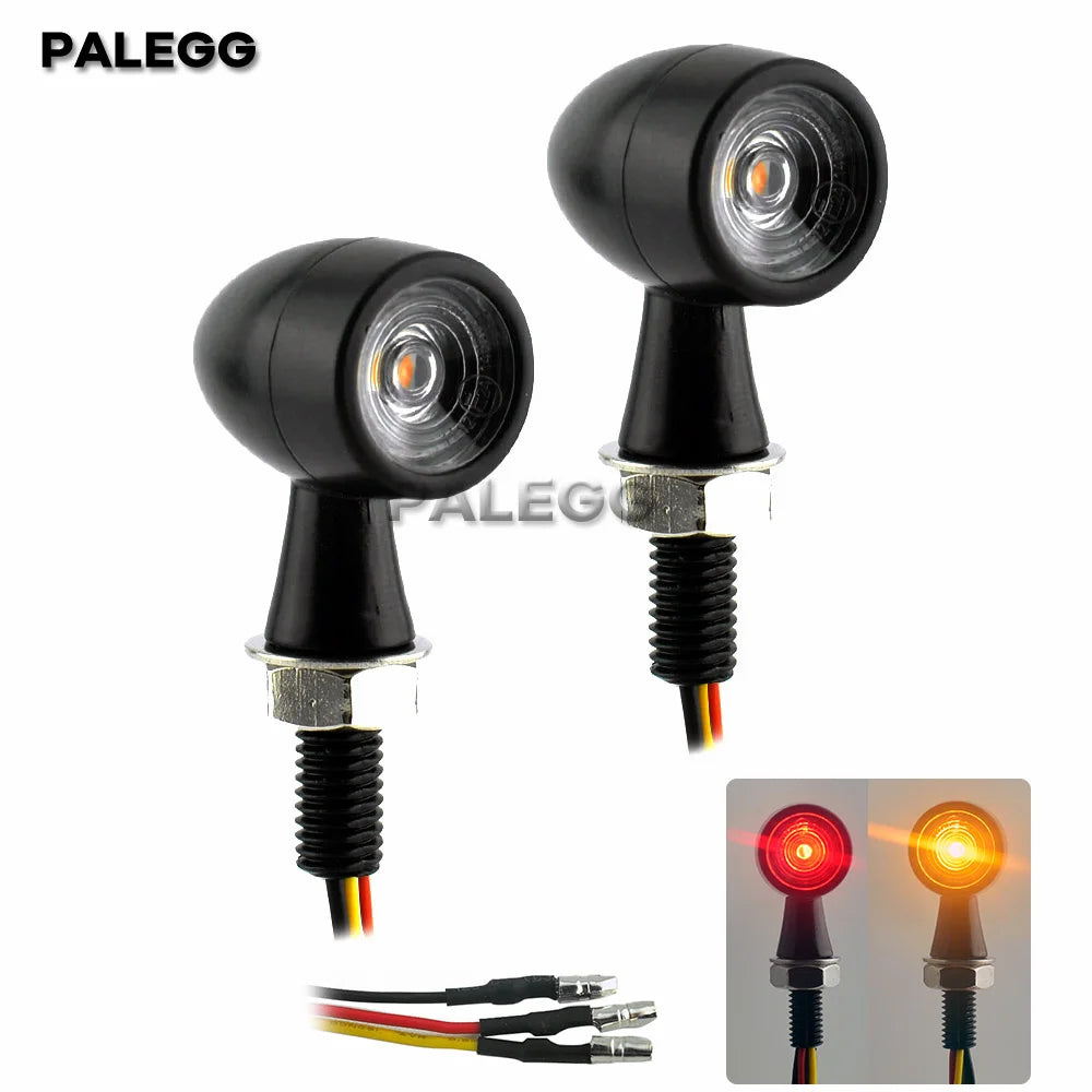 8mm Motorcycle Mini LED Turn Signal Light Bullet Moto flashing Light clignotant moto led 12V Fit for Kawasaki Suzuki Yamaha