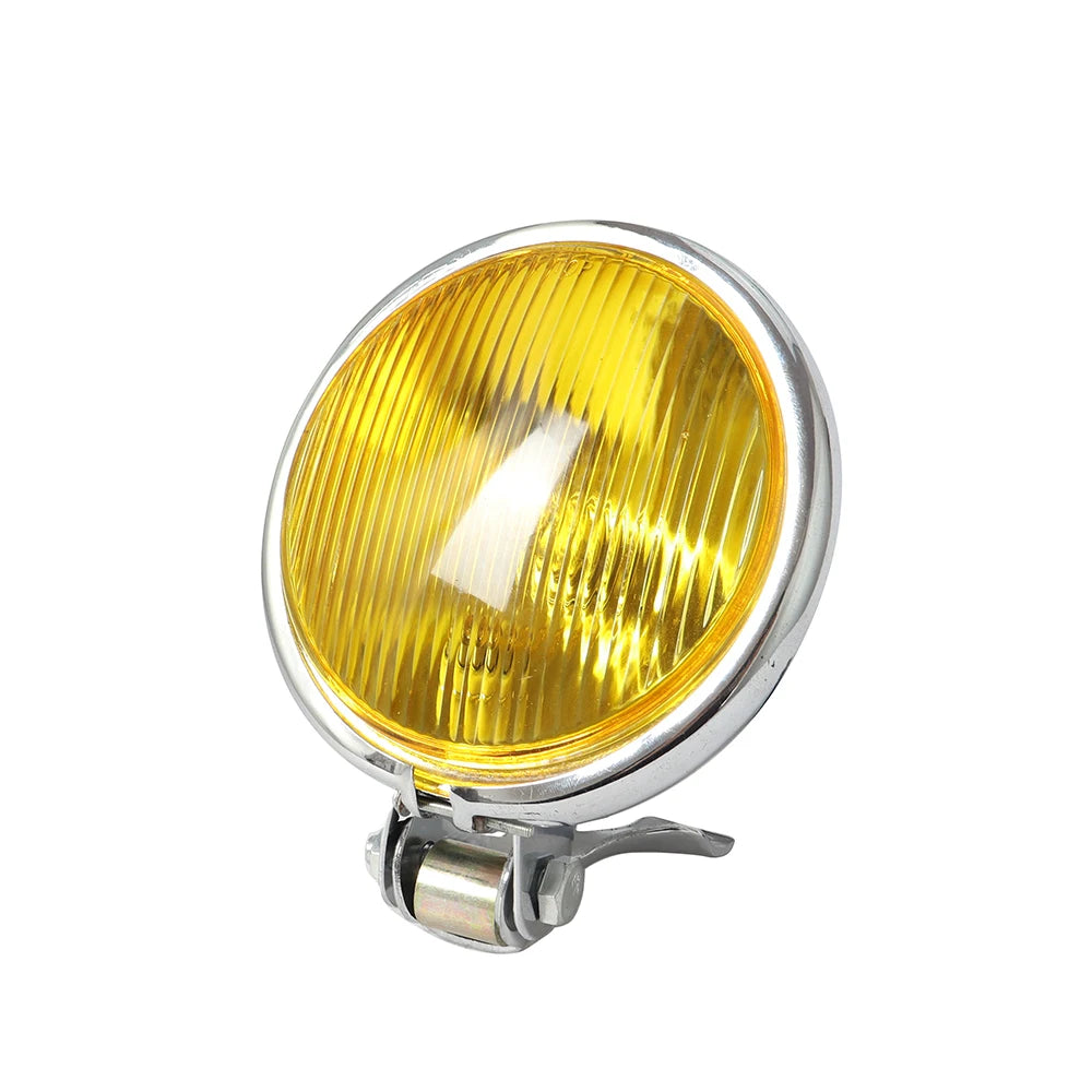 For Honda Harley Suzuki Kawasaki Retro Metal Universal Motorcycle Headlight Round with Holder Electroplate