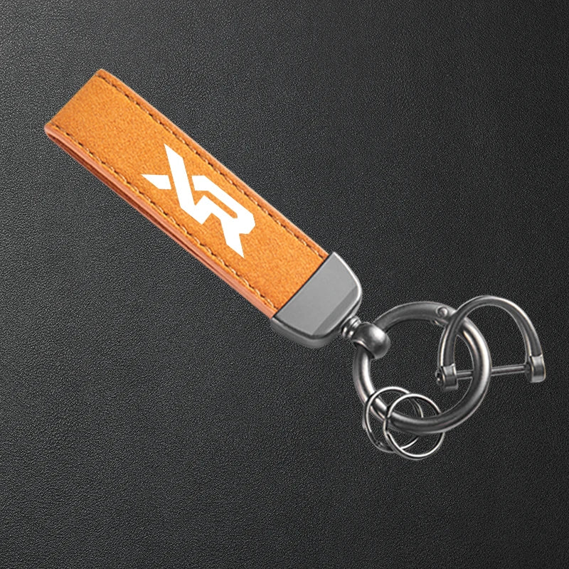 For Honda XR 125 150 190 230 250 400 600 650 L/R/Motard Motorcycle Keyring High-Grade Leather Suede Keychain Accessories
