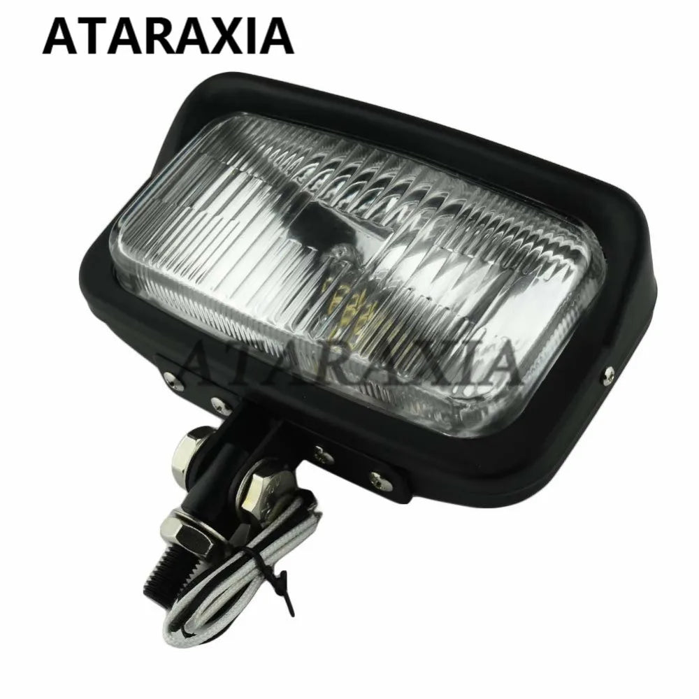 Motorcycle H3 Square Headlight With Bottom Mount Headlamp Universal For Harley Chopper Custom Softail Dyna Suzuki Kawasaki