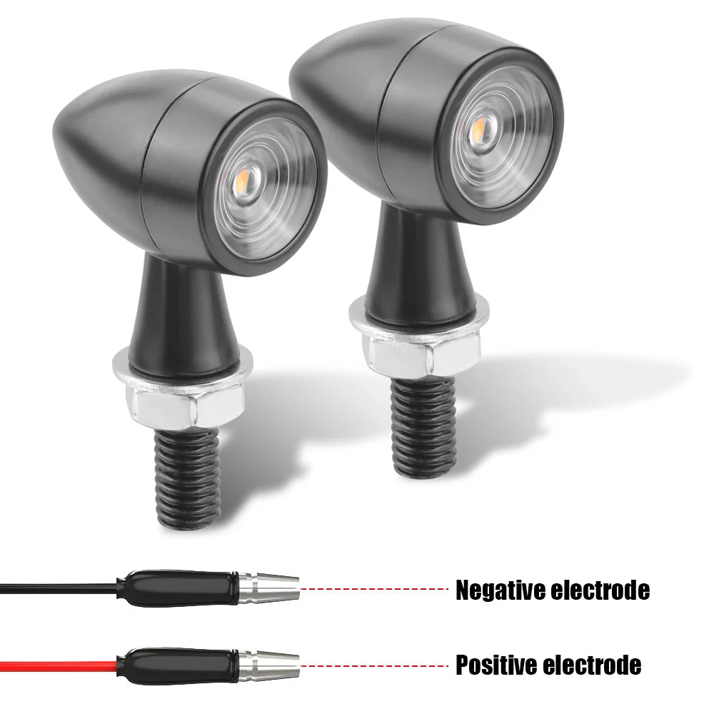 3 In 1 E24 LED Mini Turn Signal Light Bullet Motorcycle Brake Lamp Indicator DRL for Cafe Racer Bobber Chopper Honda Yamaha 12V