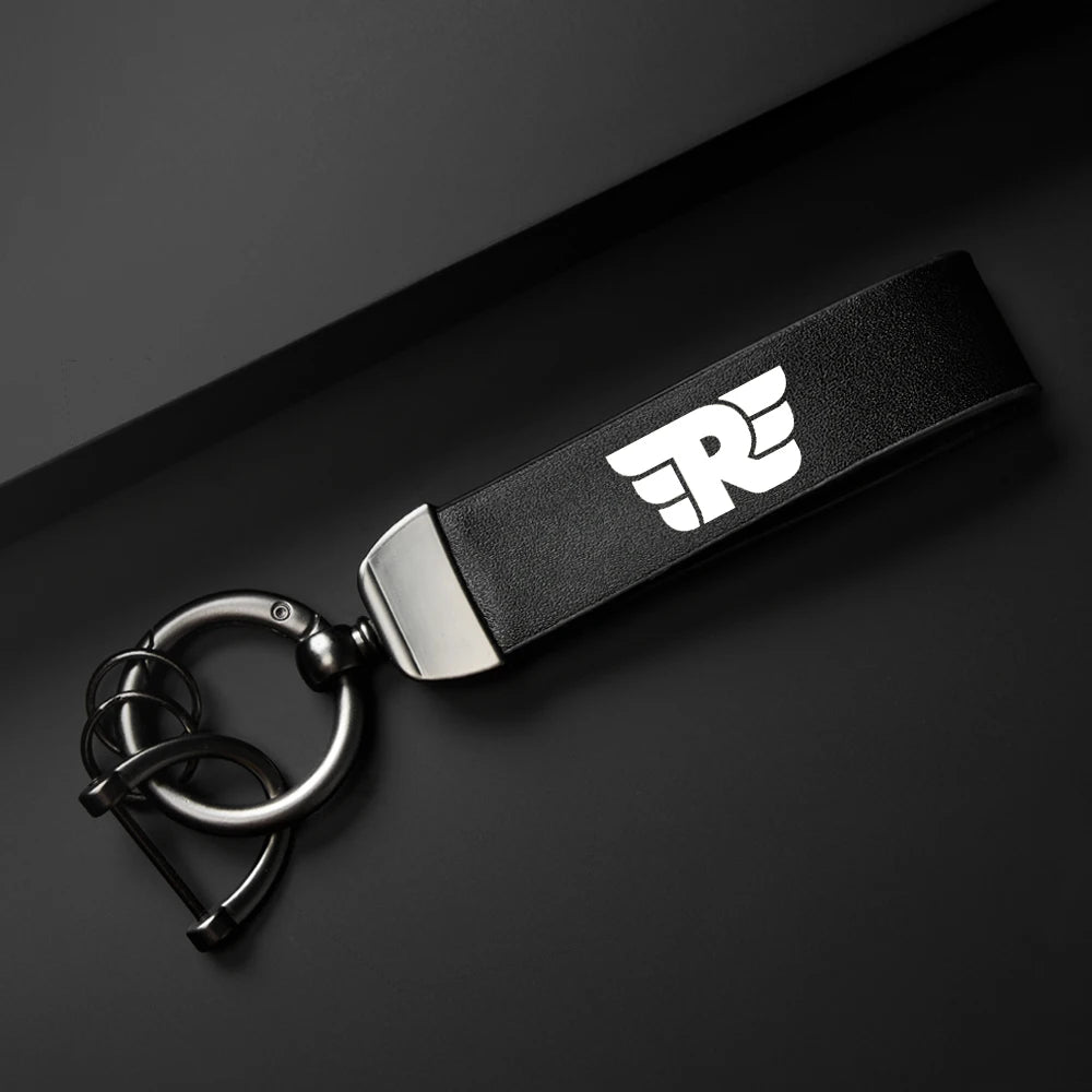 Chaveiro de Couro Legítimo com Mosquetão e Argola de Metal para Motocicletas Royal Enfield
