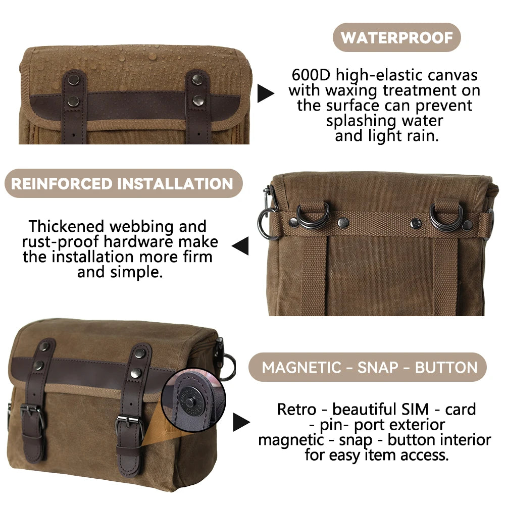 Motorcycle Side Bag Retro Waterproof Tool Bag Large Capacity Luggage Travel Bags Motorbike SaddleBag Universal