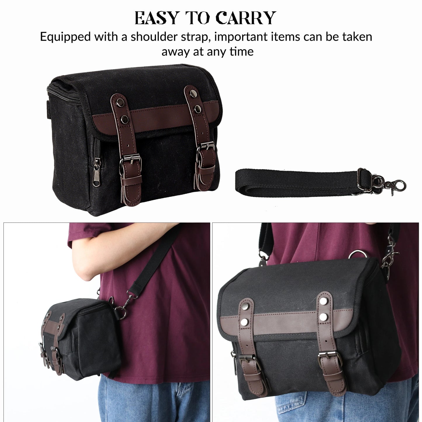 Motorcycle Side Bag Retro Waterproof Tool Bag Large Capacity Luggage Travel Bags Motorbike SaddleBag Universal
