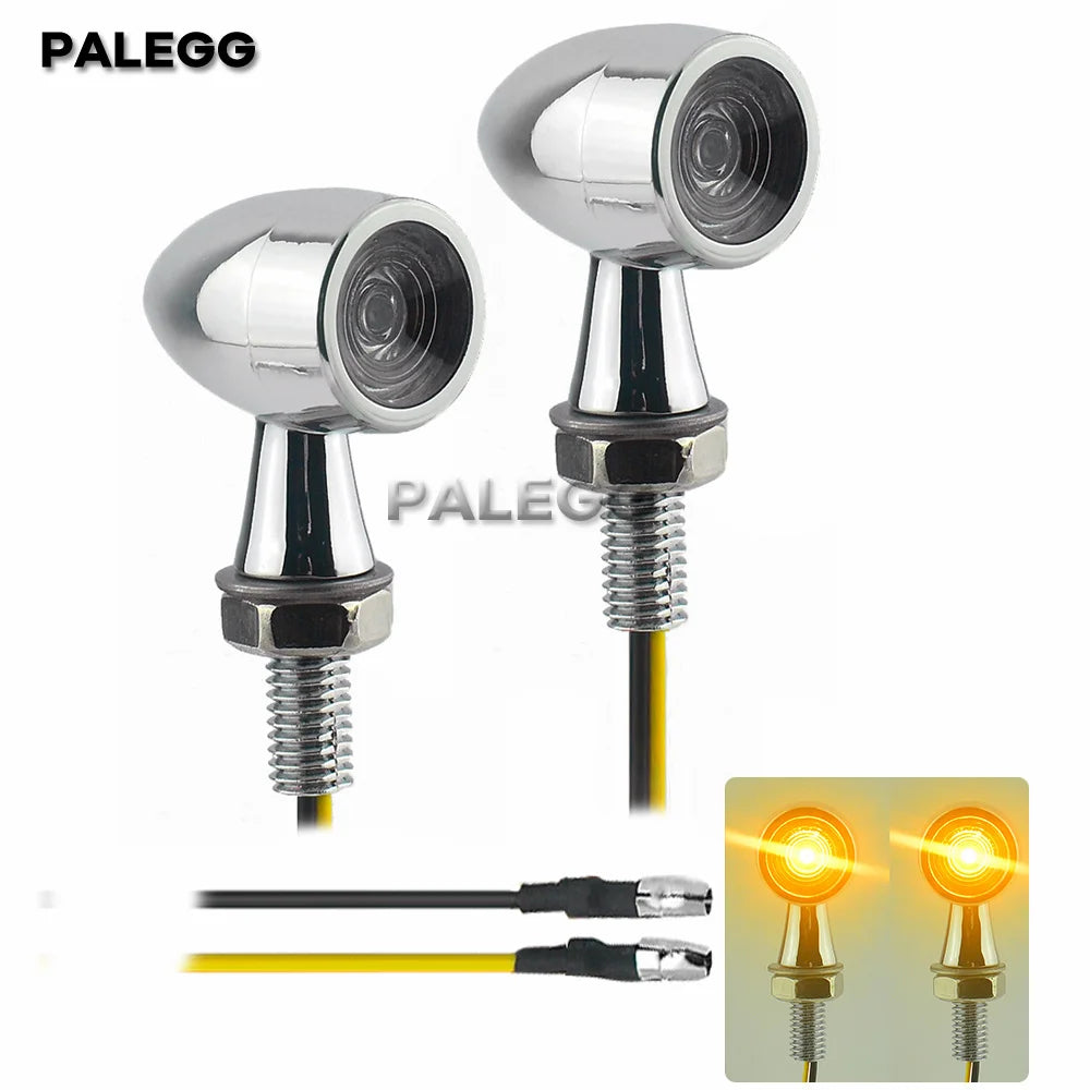 8mm Motorcycle Mini LED Turn Signal Light Bullet Moto flashing Light clignotant moto led 12V Fit for Kawasaki Suzuki Yamaha