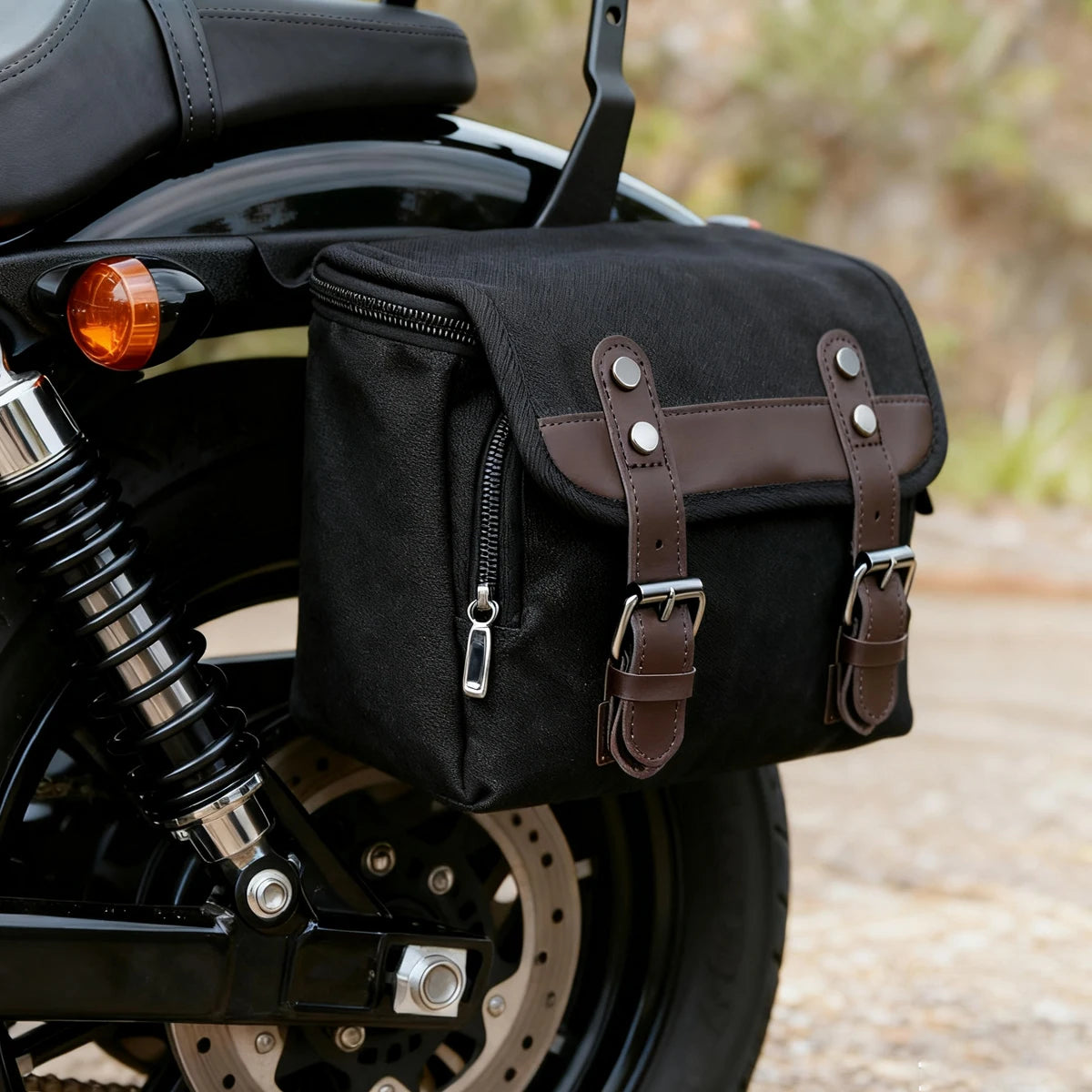 Motorcycle Side Bag Retro Waterproof Tool Bag Large Capacity Luggage Travel Bags Motorbike SaddleBag Universal