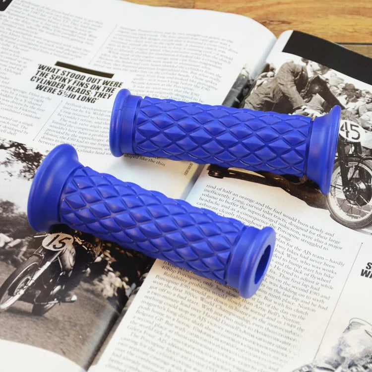 Retro Rubber Motorcycle Handlebar Grips 7/8" 22mm Non Slip Motorcycle Handle Grips Compatible With ATV Motorbike Pit Bike