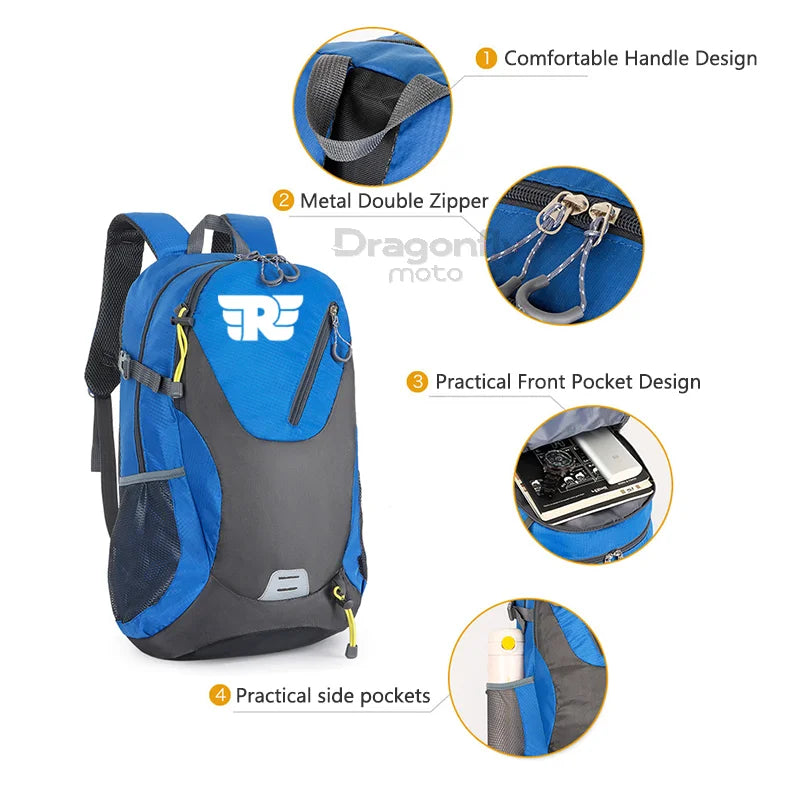 Mochila de Motociclista Impermeável 40L – Edição Royal Enfield