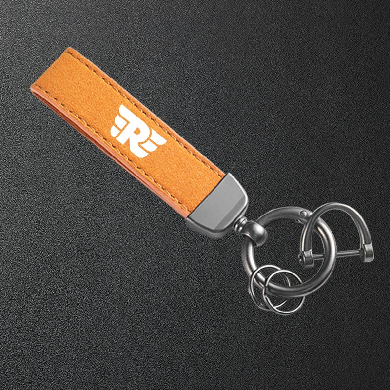 For Royal Enfield Bullet/Meteor/Classic 350 500 Interceptor 650 Motorcycle Keyring High-Grade Leather Suede Keychain Accessories