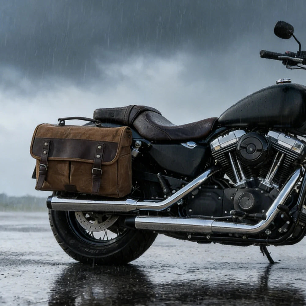 Motorcycle Side Bag Retro Waterproof Tool Bag Large Capacity Luggage Travel Bags Motorbike SaddleBag Universal