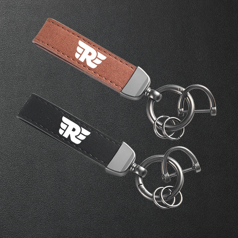 For Royal Enfield Bullet/Meteor/Classic 350 500 Interceptor 650 Motorcycle Keyring High-Grade Leather Suede Keychain Accessories