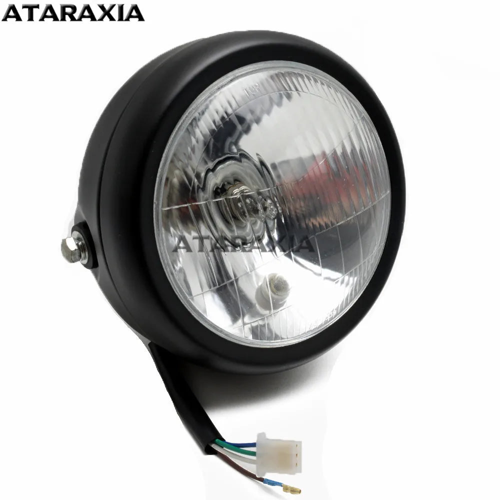 For CG125 GN125 Motorcycle Retro Metal 5.75inch Lens 35W Halogen Front Headlight headlamp Head light For Harley Cafe Racer Honda
