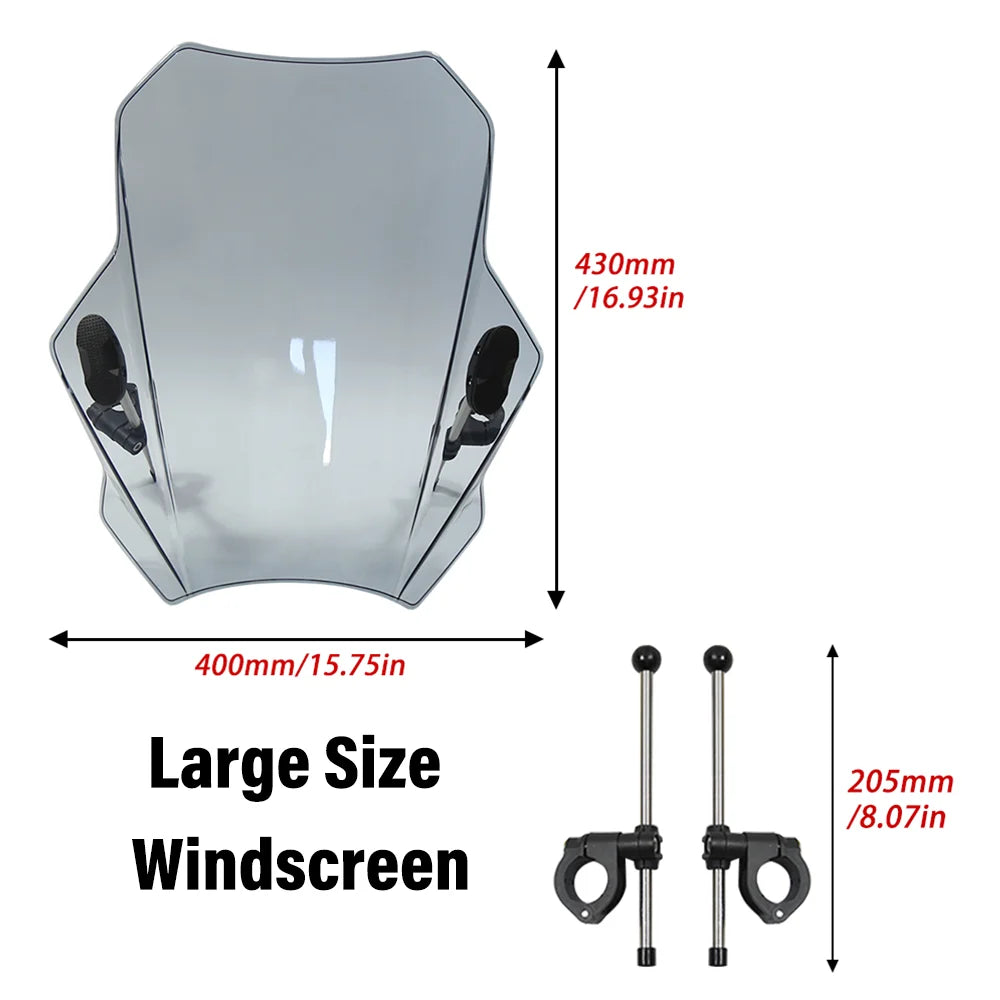 For Royal Enfield Bullet/Meteor/Classic 350 500 Interceptor 650 Continental GT 535 Universal Motorcycle Windshield Street Bikes