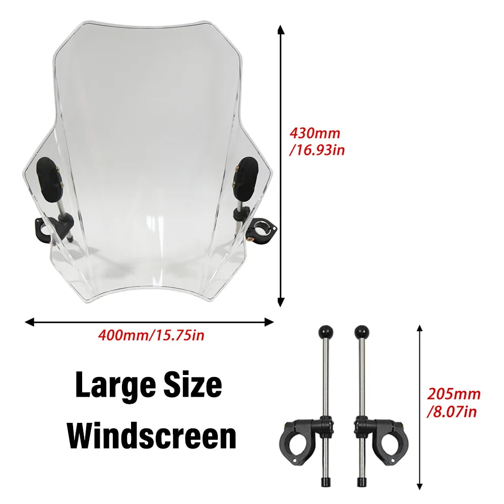 For Royal Enfield Bullet/Meteor/Classic 350 500 Interceptor 650 Continental GT 535 Universal Motorcycle Windshield Street Bikes